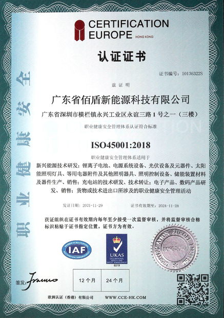 China Shenzhen Baidun New Energy Technology Co., Ltd. Zertifizierungen